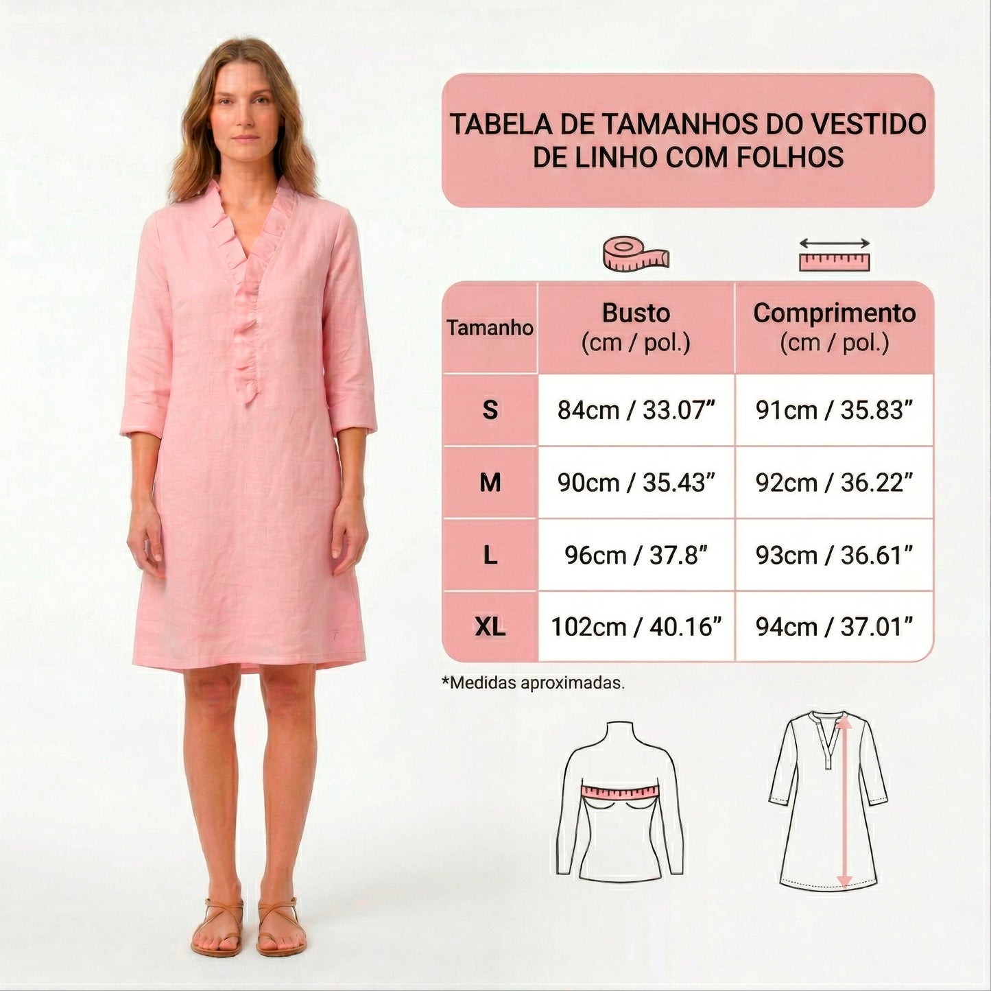 Vestido em linho - Pioré